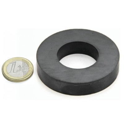 Magnet ferita inel &amp;Oslash;60/24 x 10 mm, putere 3,4 kg, Y35 foto