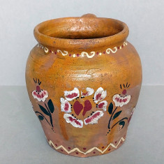 Ulcica din ceramica pictata, olarit traditional din zona Moldovei vechime 70 ani