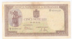 Bancnota 500 lei 2 IV 1941 aprilie filigran orizontal foto