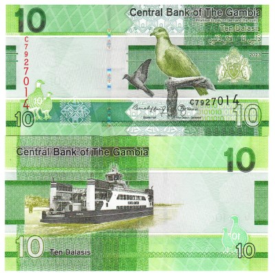 Gambia 10 Dalasis 2023 P-38c UNC foto