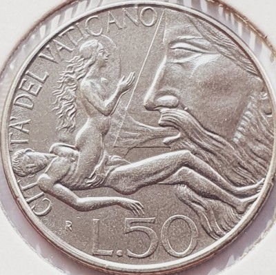 3176 Vatican 50 Lire 1988 Ioannes Paulus II (Eve&amp;#039;s Creation) km 208 foto