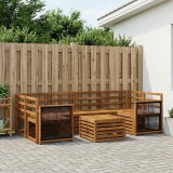 vidaXL Set de canapele de exterior 7 pcs natural Lemn Solid de Acacia 3384080