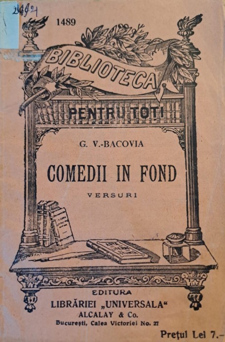 George Bacovia Comedii in fond,versuri 1936 princeps