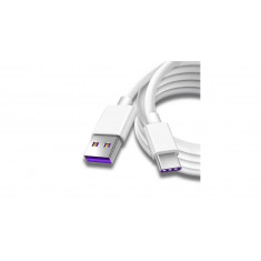 Cablu de date si incarcare, SuperCharge, USB la USB-C pentru Huawei, 3.1 5A, 1m, Alb