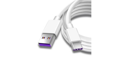 Cablu de date si incarcare, SuperCharge, USB la USB-C pentru Huawei, 3.1 5A, 1m, Alb foto