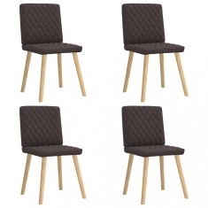 vidaXL Scaune de bucătărie, 4 buc., maro &icirc;nchis, material textil