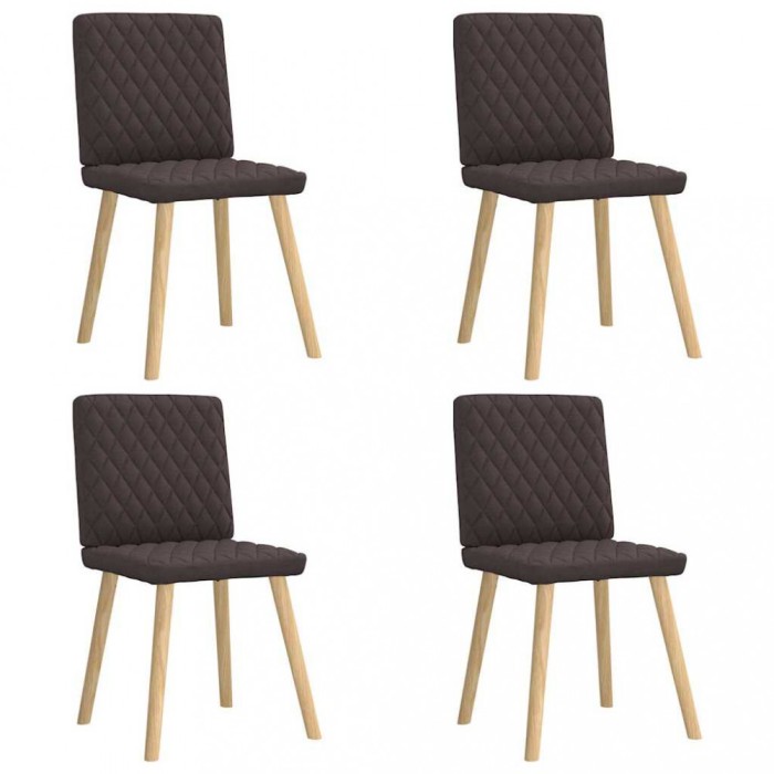 vidaXL Scaune de bucătărie, 4 buc., maro &icirc;nchis, material textil