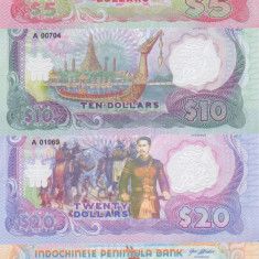 Bancnota Peninsula Indochineza 5, 10, 20 si 100 Dolari 2020 - UNC ( polimer )