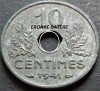 Moneda istorica 10 CENTIMES - FRANTA, anul 1941 * cod 4625 = erori de batere, Europa, Zinc