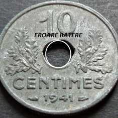 Moneda istorica 10 CENTIMES - FRANTA, anul 1941 * cod 4625 = erori de batere