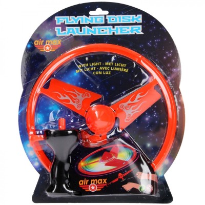 Disc zburator luminos cu dispozitiv de lansare, portocaliu, 25 cm foto