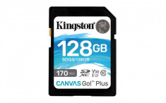 Card de Memorie SD Kingston Canvas GO Plus, 128GB, Class 10 foto