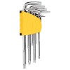 Set 9 chei torx, crom vanadiu, T10-T50, argintiu
