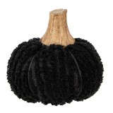 Cumpara ieftin Dovleac decorativ textil negru lemn natur 9x8 cm