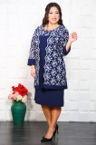 Cumpara ieftin Compleu Elegant 2 piese Rochie si Cardigan Navi Celest - 52Marimea, Yves