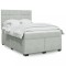 vidaXL Pat box spring cu saltea, gri deschis, 140x200 cm, catifea 3293230