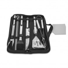 Set ustensile Grunberg pentru gratar, inox, 9 piese, husa inclusa