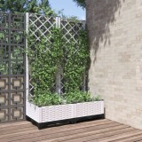 vidaXL Jardinieră de grădină cu spalier, alb, 80x40x121,5 cm, PP 153281