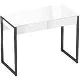 HOMCOM Birou 100 x 50 cm, masă pentru calculator cu 2 sertare, pentru spații mici, negru | Aosom Romania