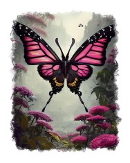 Sticker decorativ, Fluture, Roz, 70 cm, 9077ST foto