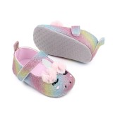 Pantofiori multicolori pentru fetite - Unicorn (Marime Disponibila: 6-9 luni