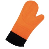 Manusa de bucatarie Pufo Simple din silicon pentru gratar sau cuptor, captusita, 37 cm, portocaliu/negru