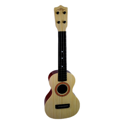 Chitara ukulele pentru copii cu corzi de plastic, reglabil, pana inclusa, crem foto