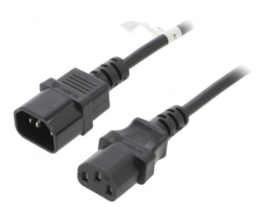 Cablu Alimentare IEC C13 C14 2m Negru foto
