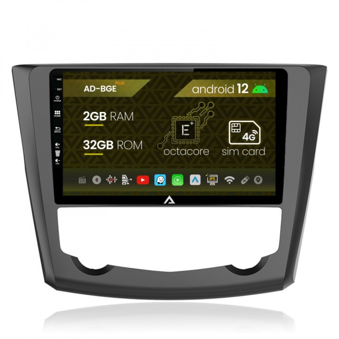 Navigatie Renault Kadjar, Android 12, E-Octacore 2GB RAM + 32GB ROM, 9 Inch - AD-BGE9002+AD-BGRKIT364