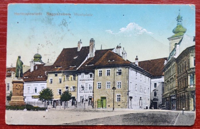 Sibiu - Huetplatz - Piata Huet - 1921 - circulata, printata color