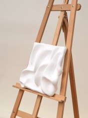 Encore&hellip; La Vague &ndash; sculptură murală contemporană din ipsos pe canvas