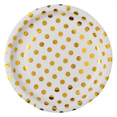 Farfurii Carton, Model Buline, Aurii, Set 6 Bucăți, Diametru 18 cm