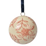 Cumpara ieftin Sfera decorativa ceramica roz crem decor Flori &Oslash; 6x6 cm