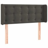 Cumpara ieftin Tablie de pat cu aripioare gri inchis 83x16x78/88 cm catifea