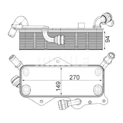 Radiator ulei motor, Termoflot Audi A6 2010-, A7 2010-, 212x80x57mm, MAHLE 13E1L81X foto