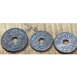 MNDSTR3 (LOT 3 ) FRANTA ANII 1940-1945 ZINC 10 SI 20 CENTIMES