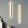 Aplica LED Liniara 80cm, 3 Functii: Rece, Neutra, Calda, Design Modern, Negru, 2200lm, 3000K-6500K, Acril/Metal