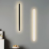Aplica LED Liniara 80cm, 3 Functii: Rece, Neutra, Calda, Design Modern, Negru, 2200lm, 3000K-6500K, Acril/Metal