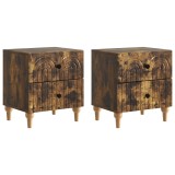 vidaXL Dulap de noapte 2 pcs Stejar fumuriu 43 x 34,5 x 48 cm 894076