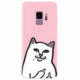 Husa silicon pentru Samsung S9, White Cat