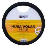 Husa volan auto Kraftmann Perle, VHA00296, piele sintetica, negru, D 37 - 38 cm