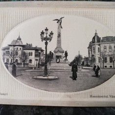 Carte postala Ploiesti, Monumentul vanatorilor, circulata, cca 1910, stare buna