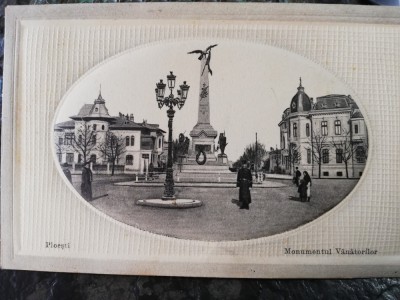 Carte postala Ploiesti, Monumentul vanatorilor, circulata, cca 1910, stare buna foto