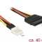 Cablu de alimentare SATA 15 pini la Floppy 4 pini 40cm M-T, Delock 83878