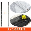 Folie Autoadeziva Marmura Impermeabila 60x300cm (1.8mp) Negru/Gri - Autocolant PVC Mobilier, Blat Bucatarie + 1 GRATIS
