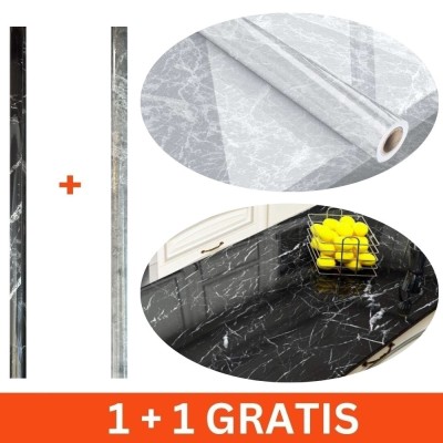 Folie autoadeziva tip marmura, impermeabila, 60x300cm, 1+1 gratis foto