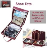 Cumpara ieftin Organizator incaltaminte cu 6 compartimente tip geanta, Shoe Tote