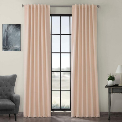 Draperie din catifea cu rejansa transparenta cu ate pentru galerie, Madison, 150x240 cm, densitate 700 g/ml, Misty rose, 1 buc foto