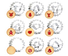 Set 9 decupatoare Linzer Craciun , inox alimentar, modele traditionale (Mos, fulg, brad etc.) foto