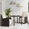 VidaXL Set de masă pentru grădină 3 pcs Maro poliratan
